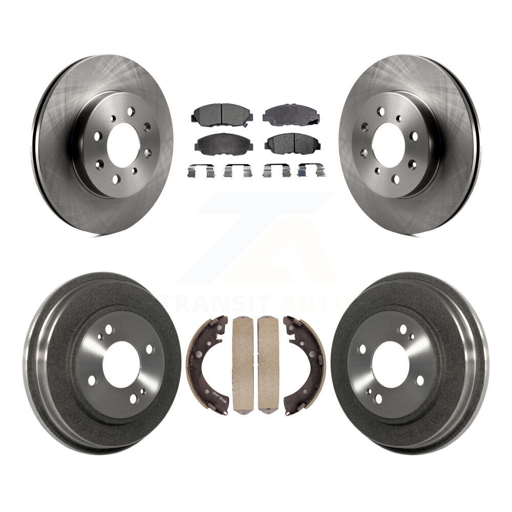Front Rear Disc Brake Rotors Ceramic Pads And Drum Kit For Honda Civic