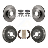 Front Rear Disc Brake Rotors Ceramic Pads And Drum Kit For Honda Civic