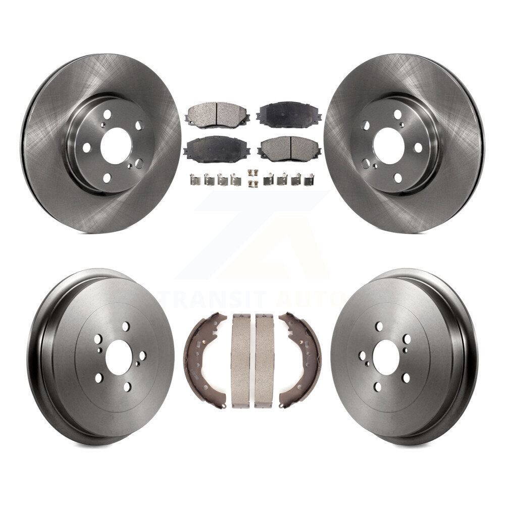 Front Rear Disc Brake Rotors Ceramic Pads And Drum Kit For Toyota Corolla