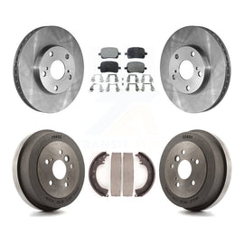 [Front+Rear] 2002-2003 Toyota Solara 2.4L Premium OE Brake Rotor Drum Kit & Ceramic Pads For Max Braking