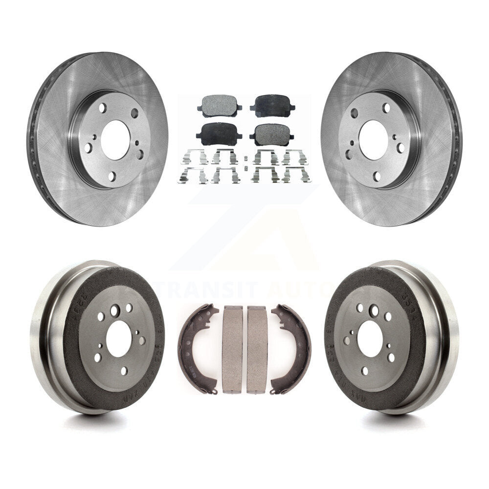 [Front+Rear] 1999-2001 Toyota Solara 2.2L Premium OE Brake Rotor Drum Kit & Ceramic Pads For Max Braking