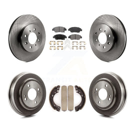 Rotors de frein à disque avant et arrière, plaquettes en céramique et Kit de batterie pour Honda Fit 2007 – 2008 
