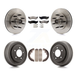 Front Rear Disc Brake Rotor Hub Ceramic Pad And Drum Kit For 1999 Ford F-150 RWD