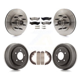 Front Rear Disc Brake Rotor Hub Ceramic Pad And Drum Kit For 1999 Ford F-150 RWD