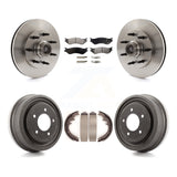 Front Rear Disc Brake Rotor Hub Ceramic Pad And Drum Kit For 1999 Ford F-150 RWD