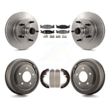 Front Rear Disc Brake Rotors Ceramic Pad Drum Kit For Ford F-150 E-150 Econoline