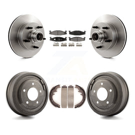 Front Rear Brake Rotors Ceramic Pad Drum Kit For Ford E-150 Econoline Club Wagon