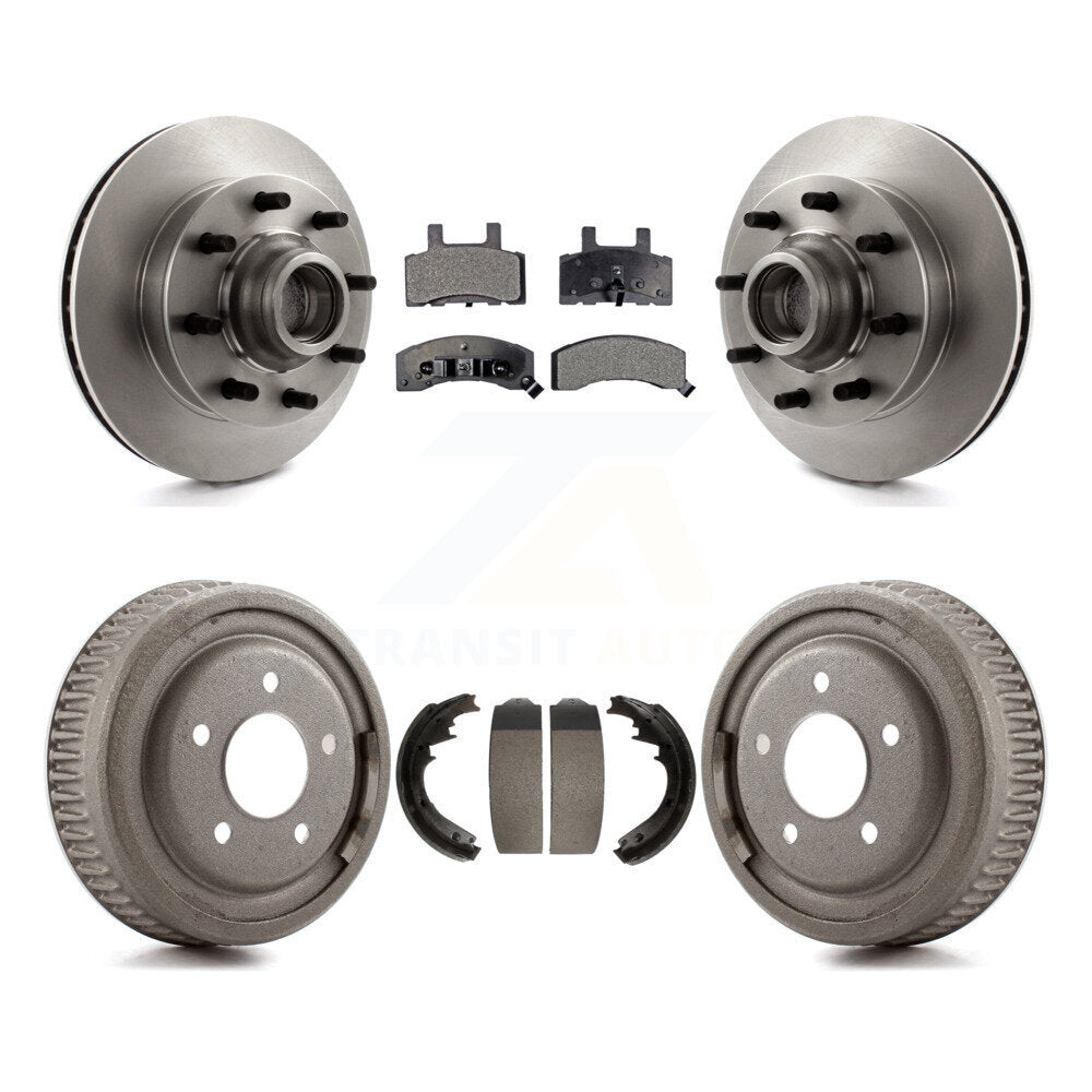 Front Rear Disc Brake Rotor Ceramic Pad & Drum Kit For GMC Yukon Chevrolet C1500