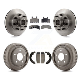 Front Rear Disc Brake Rotor Ceramic Pad & Drum Kit For GMC Yukon Chevrolet C1500