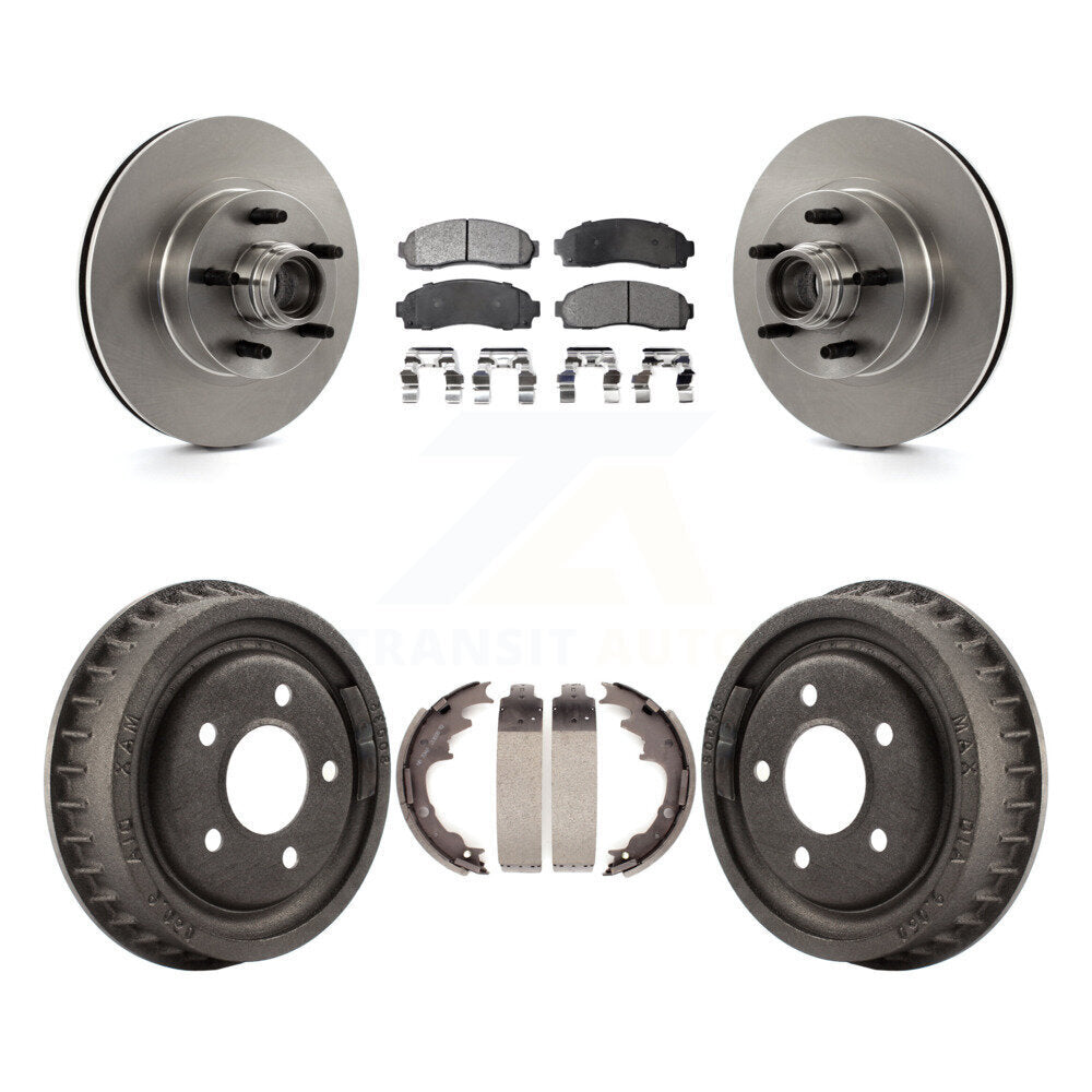 [Front+Rear] 2006-2009 Ford Ranger RWD Premium OE Brake Rotor Drum Kit & Ceramic Pads For Max Braking