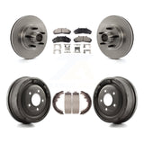 Front Rear Disc Brake Rotors Hub Assembly Ceramic Pad & Drum Kit For Ford Ranger