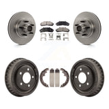 Front Rear Disc Brake Rotors Hub Assembly Ceramic Pad & Drum Kit For Ford Ranger
