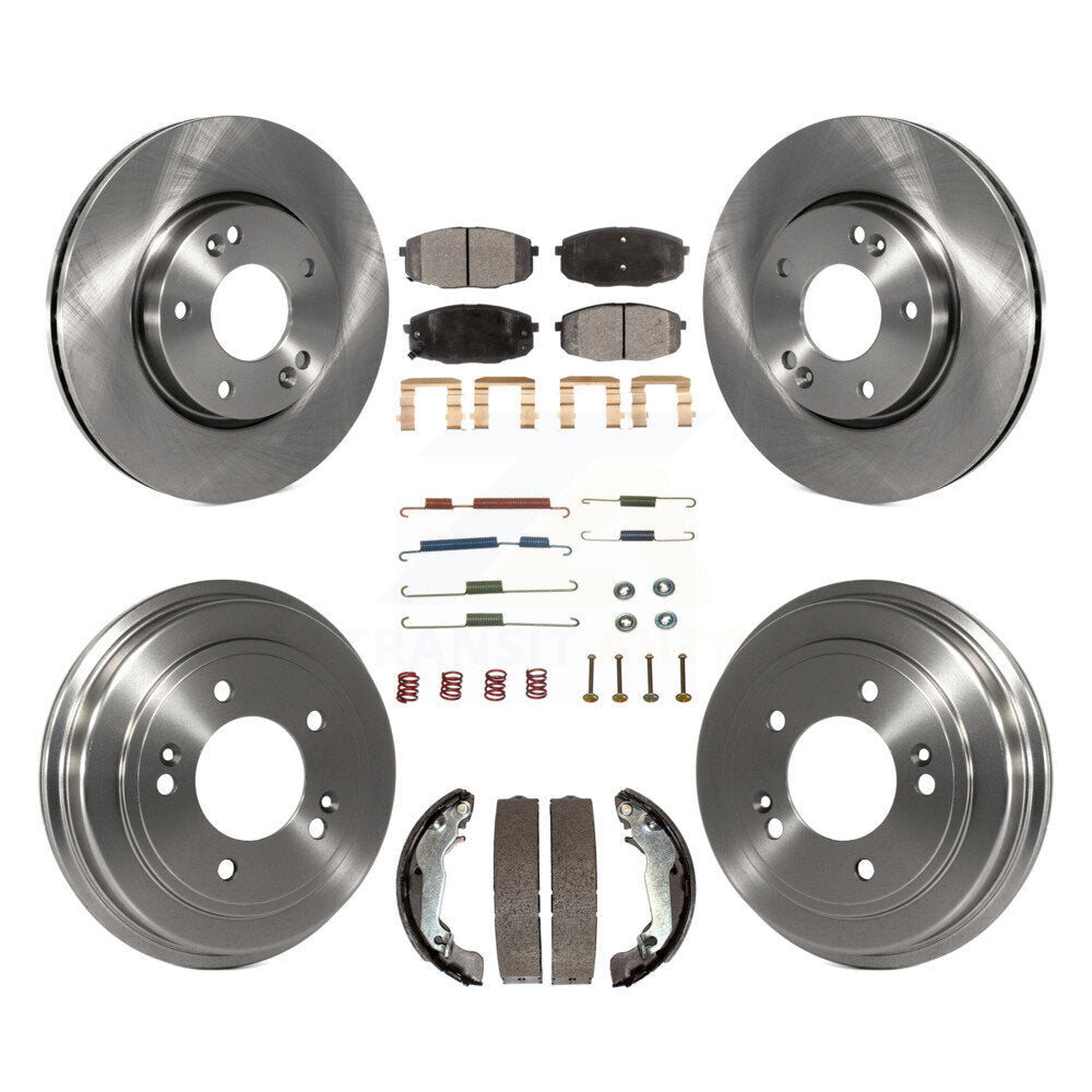 Front Rear Brake Rotor Ceramic Pad Drum Kit (7Pc) For 09 Hyundai Elantra Touring