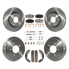 Charger l&#39;image dans la galerie, Front Rear Brake Rotor Ceramic Pad Drum Kit (7Pc) For 09 Hyundai Elantra Touring