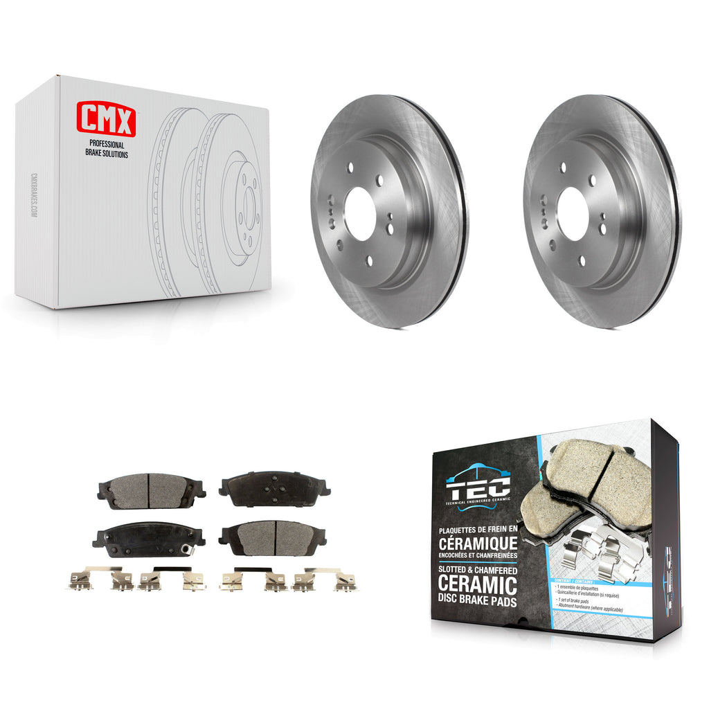 Rear Disc Brake Rotor Ceramic Pad Kit For Chevrolet Silverado 1500 LD GMC Sierra