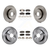 Front Rear Disc Brake Rotors And Ceramic Pads Kit For Hyundai Accent Kia Rio