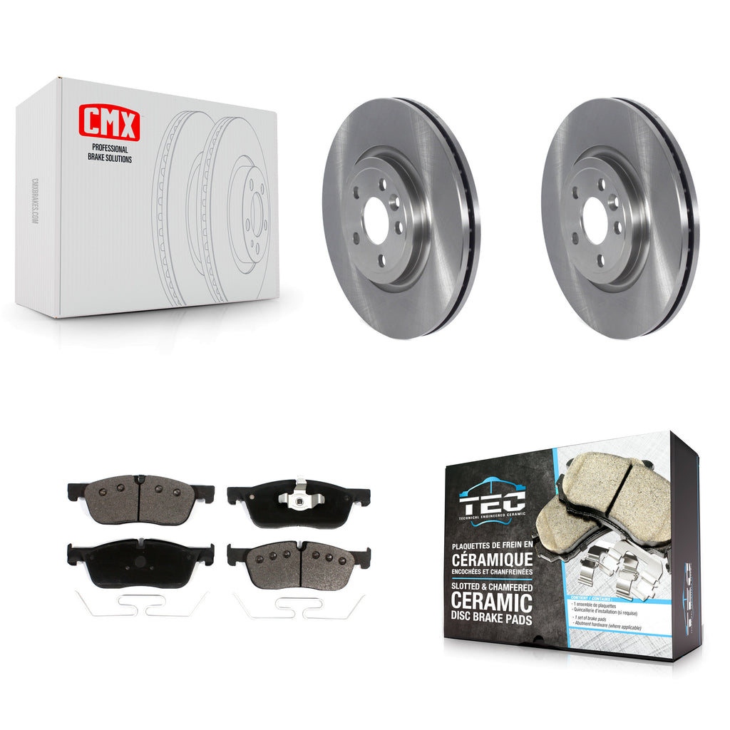 Front Disc Brake Rotors Ceramic Pad Kit For Jaguar F-Pace Land Rover Range Velar
