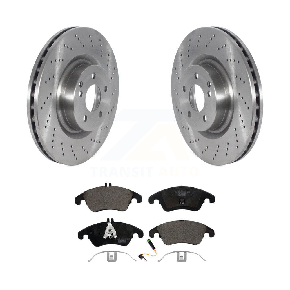 Front Disc Brake Rotors And Ceramic Pads Kit For Mercedes-Benz C250 E400 E550