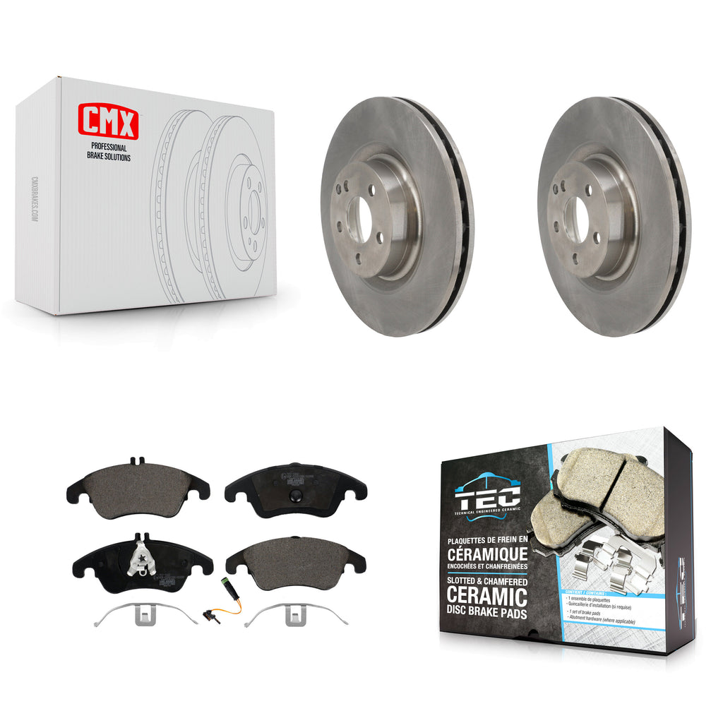 Front Disc Brake Rotors And Ceramic Pads Kit For Mercedes-Benz C250 E400 E550