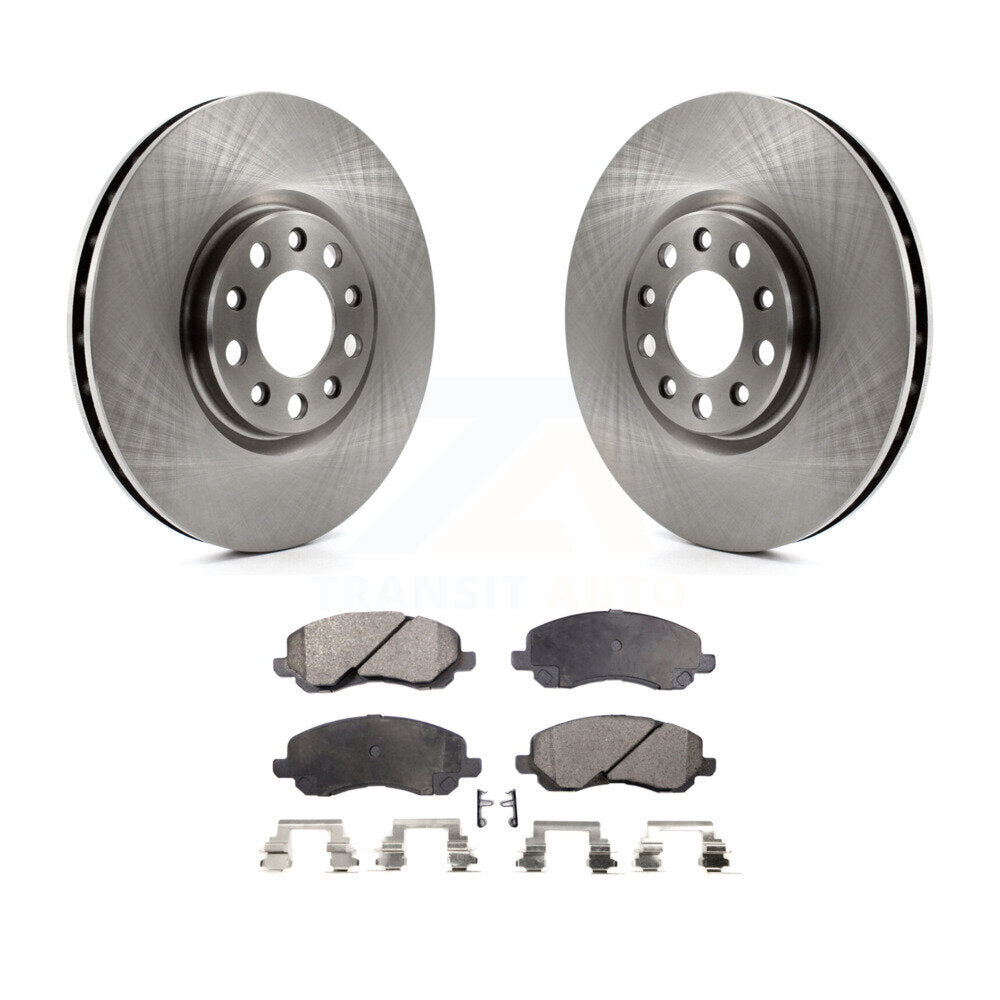 Front Brake Rotors Ceramic Pad Kit For 17 Jeep Compass With 305mm Diameter Rotor