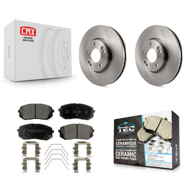 [Front] 2017-2019 Kia Soul EV Premium OE Brake Rotors & Ceramic Pads Kit For Max Braking