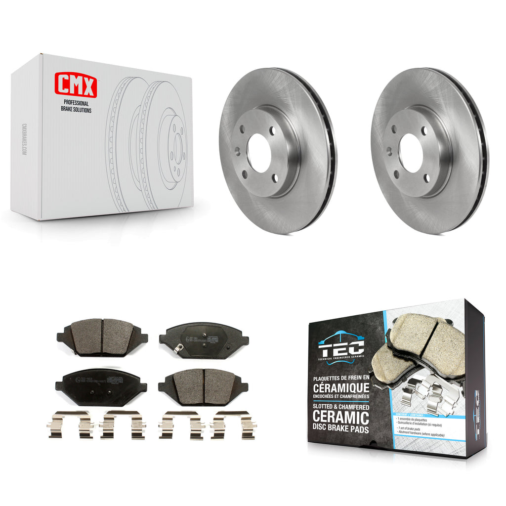 [Front] 2016-2021 Chevrolet Spark Premium OE Brake Rotors & Ceramic Pads Kit For Max Braking
