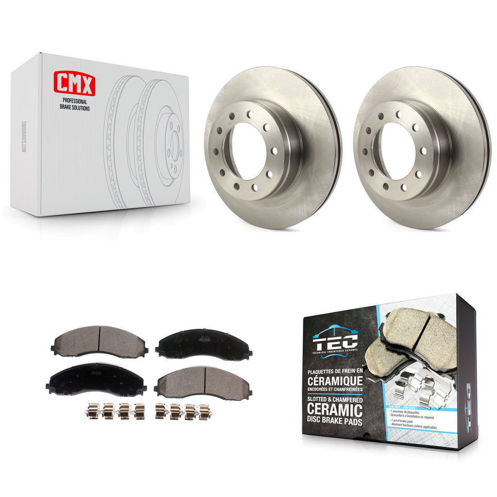 Front Disc Brake Rotors And Ceramic Pads Kit For Ford F-450 Super Duty F-550