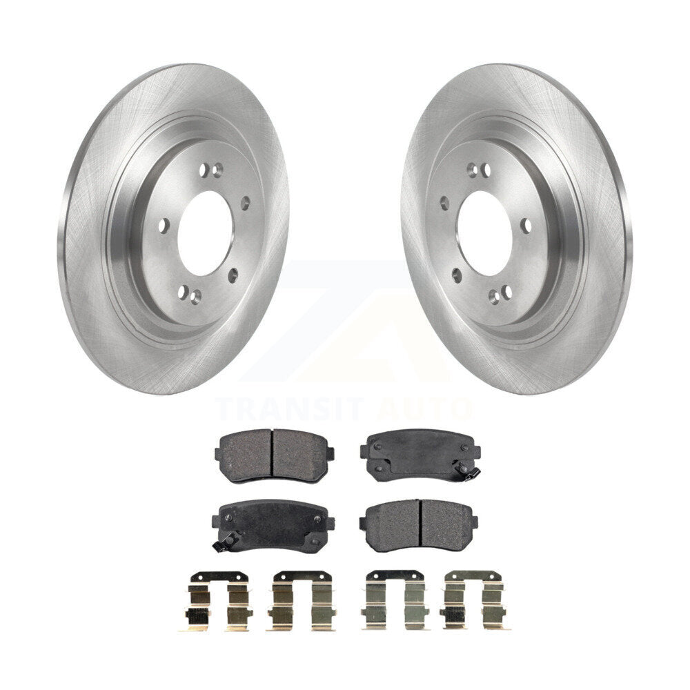 Rear Brake Rotors Ceramic Pad Kit For 2017 Kia Cadenza With Manual Parking