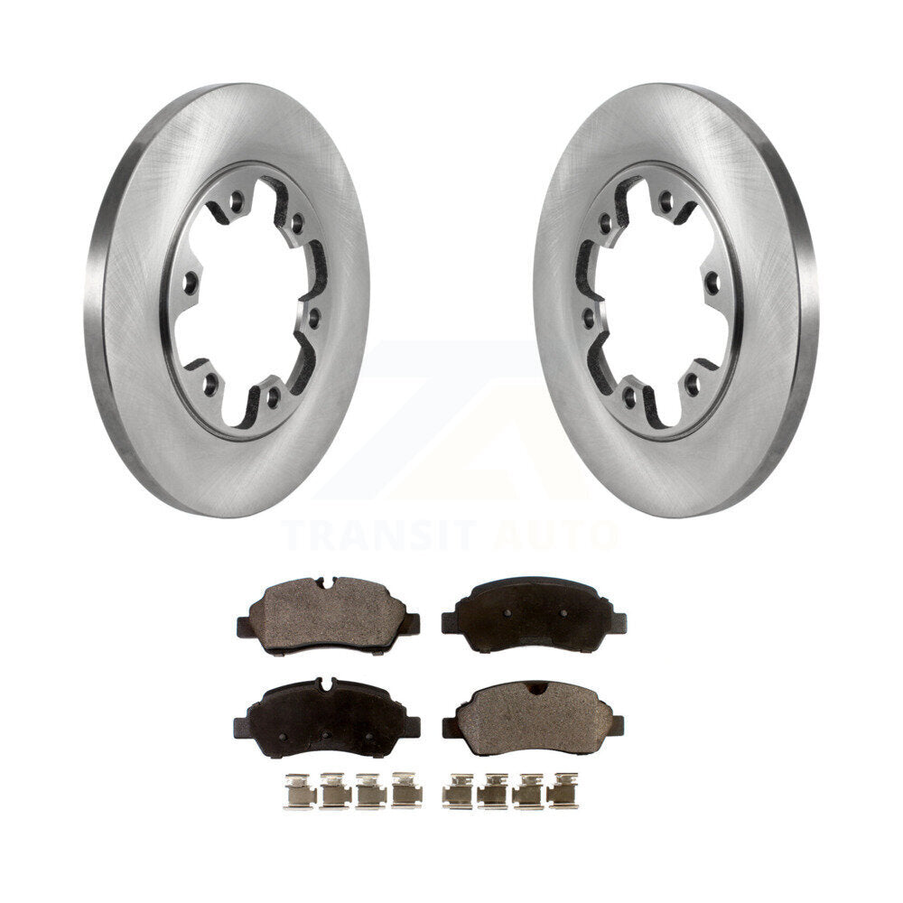 Rear Brake Rotor Ceramic Pad Kit For 15-19 Ford Transit-350 HD With 6 Lug Wheels