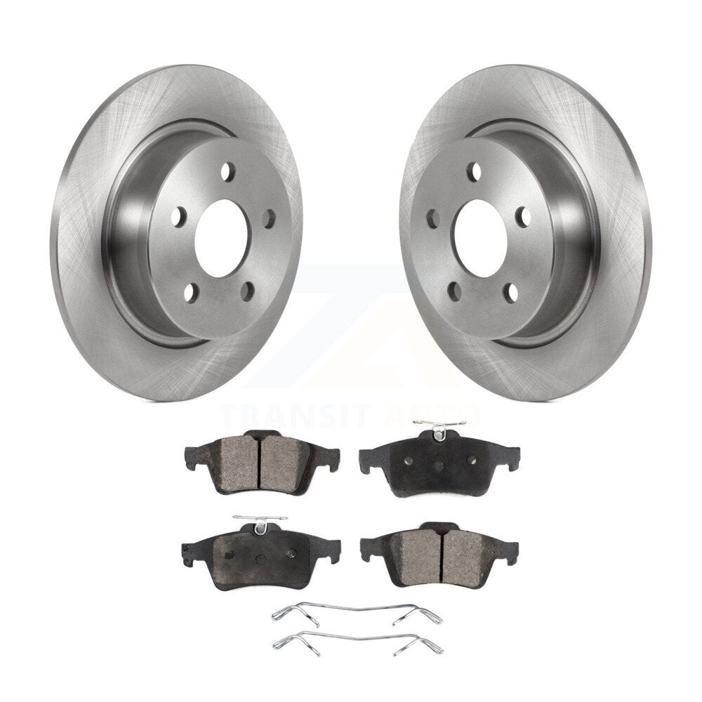 Rear Disc Brake Rotors And Ceramic Pads Kit For Ford Transit Connect