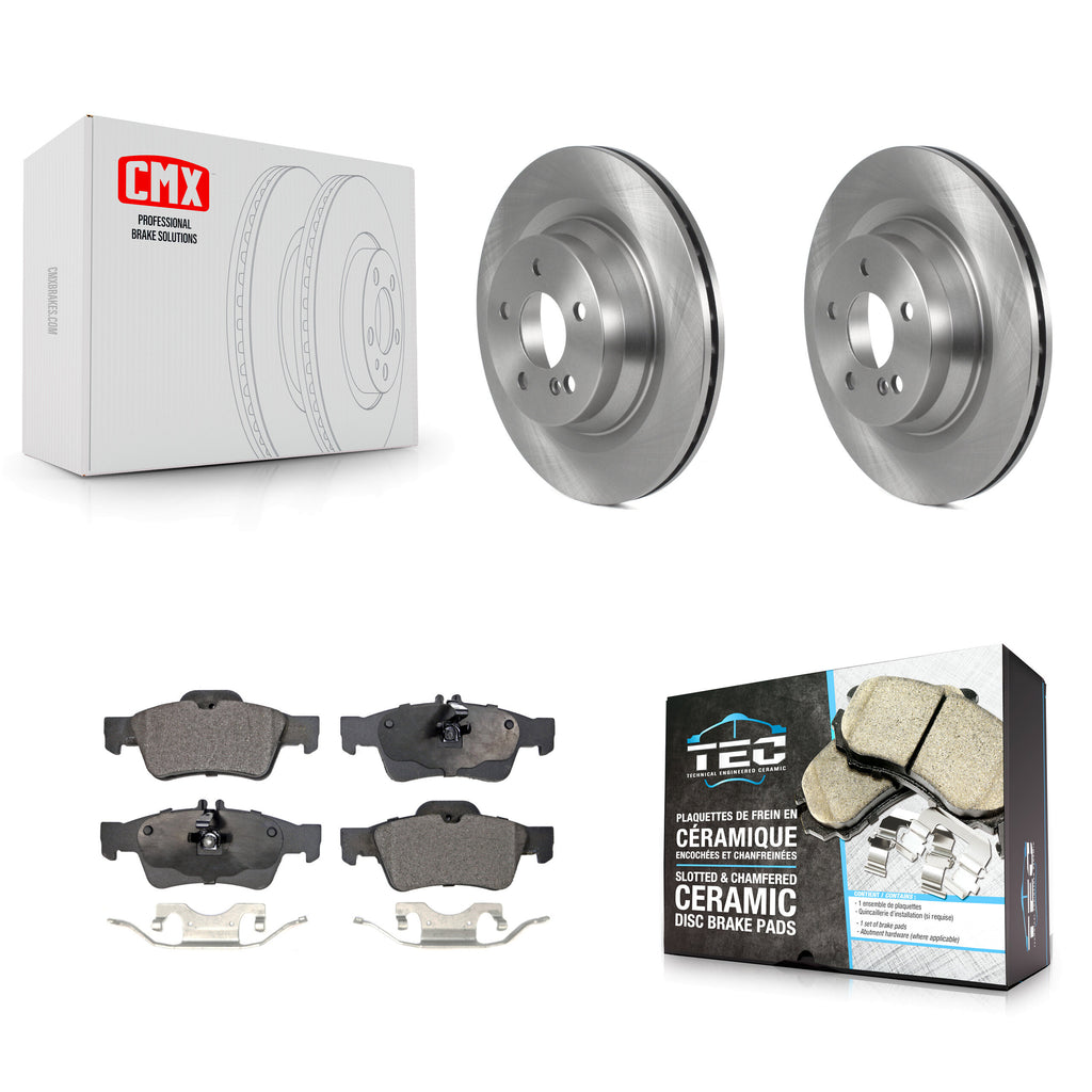 Rear Disc Brake Rotors And Ceramic Pads Kit For Mercedes-Benz CLS550 E550