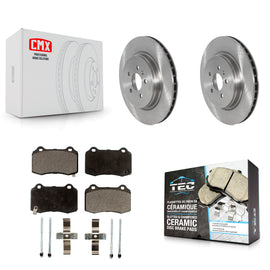 [Rear] 2016 Tesla S From 04 Premium OE Brake Rotors & Ceramic Pads Kit For Max Braking