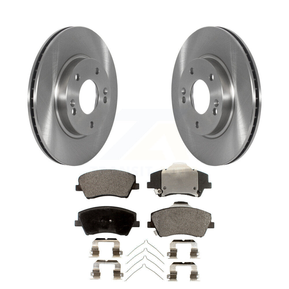 Front Disc Brake Rotors And Ceramic Pads Kit For Kia Niro Hyundai Ioniq