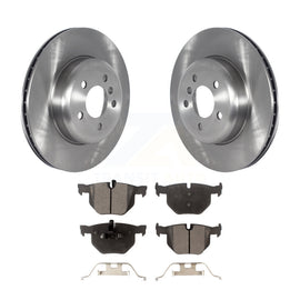 [Rear] 2013 BMW 335i With Blue Painted Calipers Premium OE Brake Rotors & Ceramic Pads Kit For Max Braking