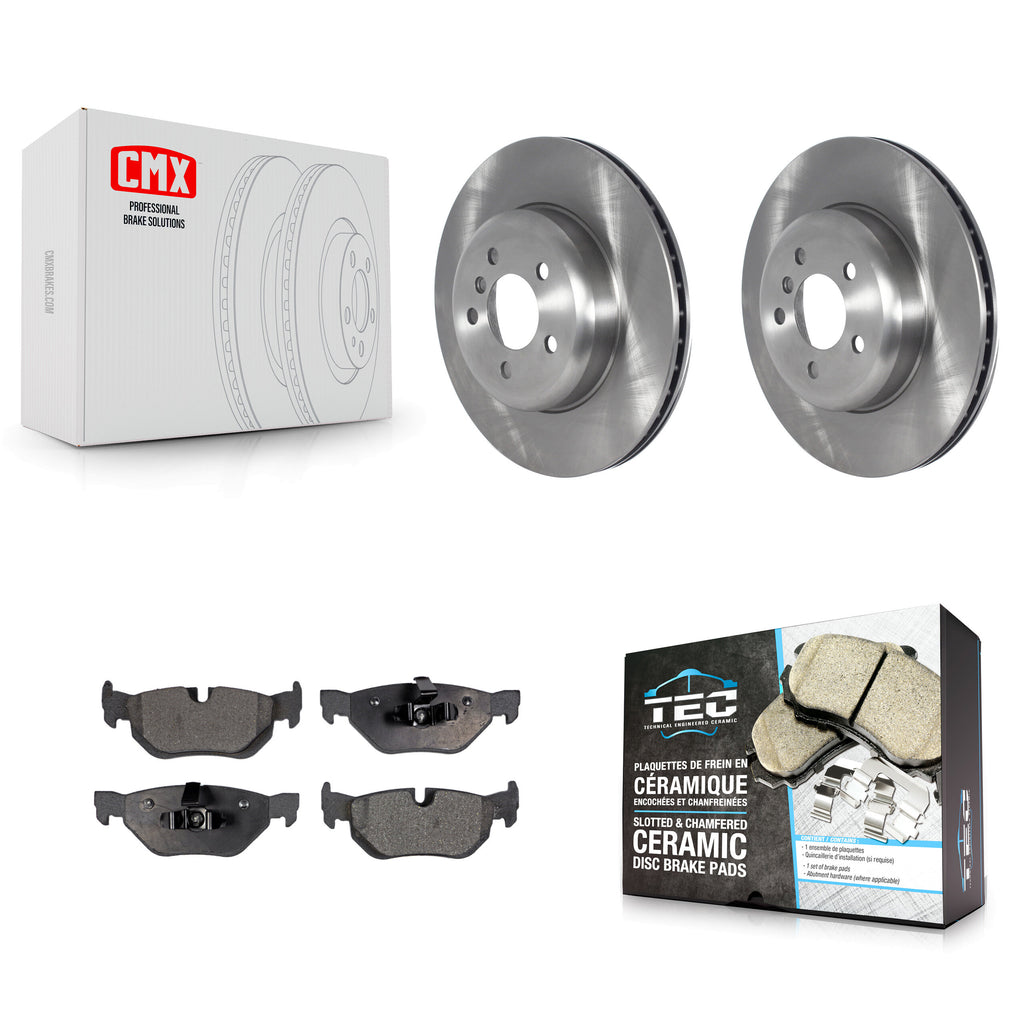 Rear Disc Brake Rotors And Ceramic Pads Kit For 2013 BMW 328i xDrive 3.0L