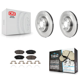 Front Disc Brake Rotors And Ceramic Pads Kit For Mazda 3