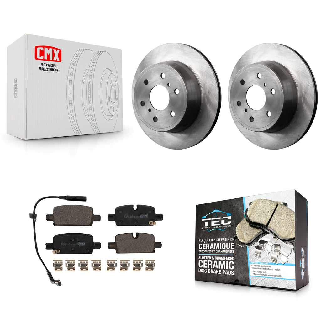 Rear Brake Rotor & Ceramic Pad Kit For GMC Sierra 1500 With Manual Parking