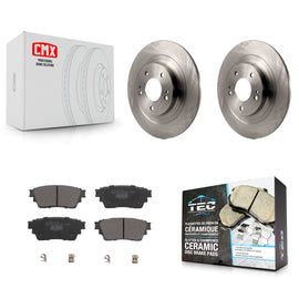 Rear Brake Rotor And Ceramic Pad Kit For Mitsubishi Outlander Eclipse Cross PHEV