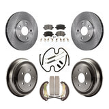Front Rear Disc Brake Rotors Ceramic Pad And Drum Kit (7Pc) For Chevrolet Malibu