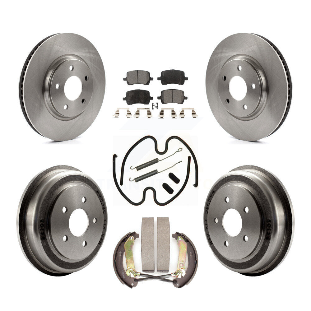 Front Rear Disc Brake Rotors Ceramic Pad And Drum Kit (7Pc) For Chevrolet Malibu