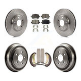 Front Rear Disc Brake Rotors Ceramic Pads And Drum Kit For Chevrolet Malibu