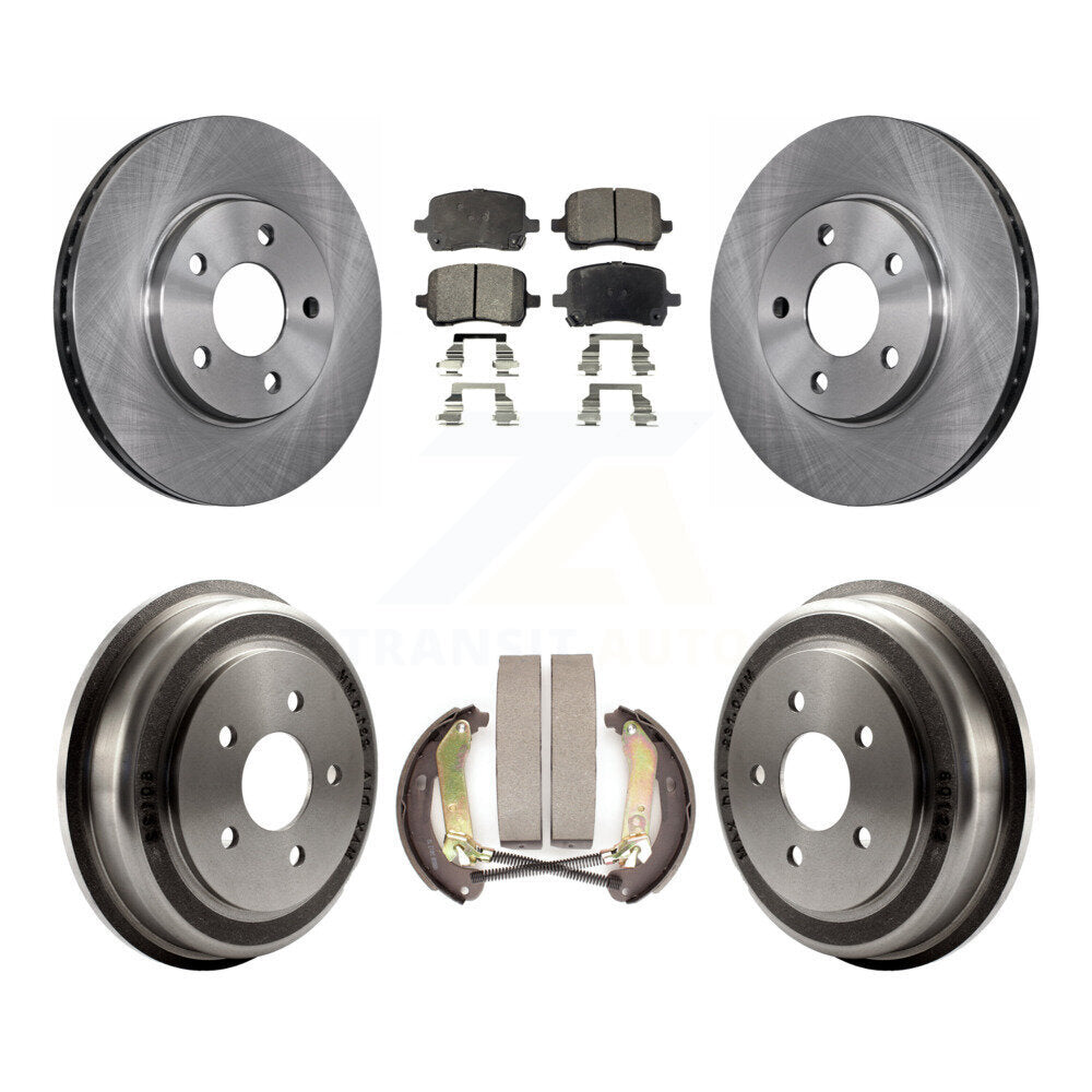 Front Rear Disc Brake Rotors Ceramic Pads And Drum Kit For Chevrolet Malibu