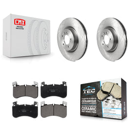 Front Disc Brake Rotors And Ceramic Pad Kit For Land Rover Range Sport Discovery