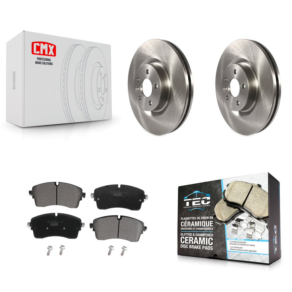 [Front] 2018 Jaguar E-Pace S/SE Premium OE Brake Rotors & Ceramic Pads Kit For Max Braking
