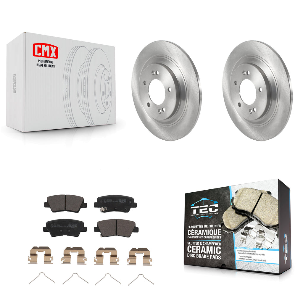 Rear Brake Rotor And Ceramic Pad Kit For Kia Cadenza With Electric Parking