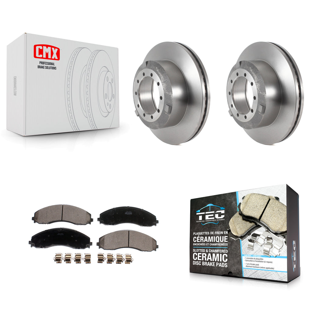 Rear Disc Brake Rotors And Ceramic Pad Kit For Ford F-450 Super Duty F-550 F-600