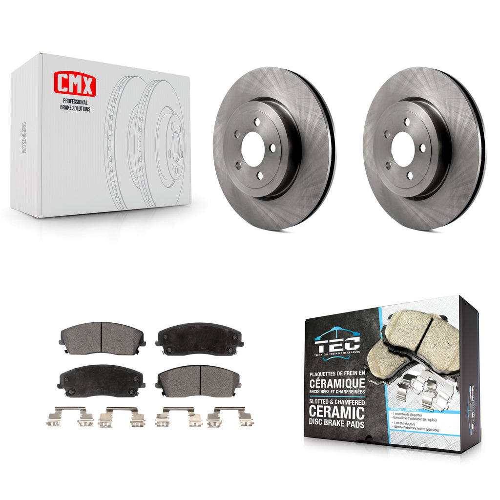 [Front] 2015-2018 Dodge Charger RWD with 3.6L Premium OE Brake Rotors & Ceramic Pads Kit For Max Braking