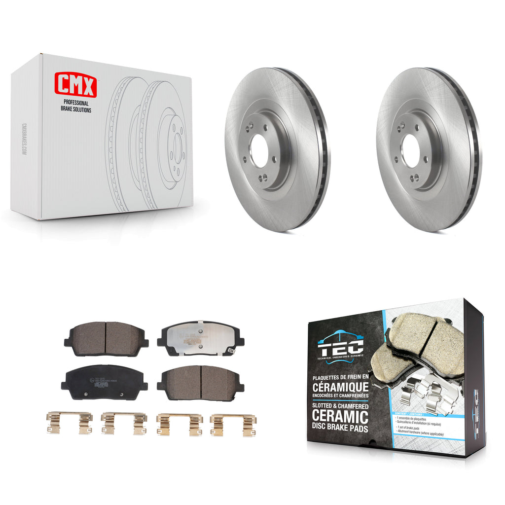 Front Disc Brake Rotors And Ceramic Pads Kit For Kia Telluride Hyundai Palisade