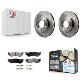 [Front] 2002 Lincoln Navigator From 03 19 02 Premium OE Brake Rotors & Ceramic Pads Kit For Max Braking