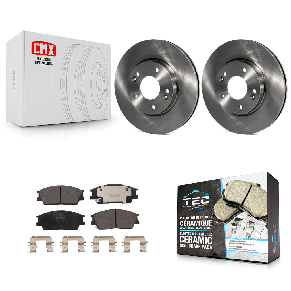 Front Disc Brake Rotors And Ceramic Pad Kit For 2020-2022 Kia Soul Hyundai Venue